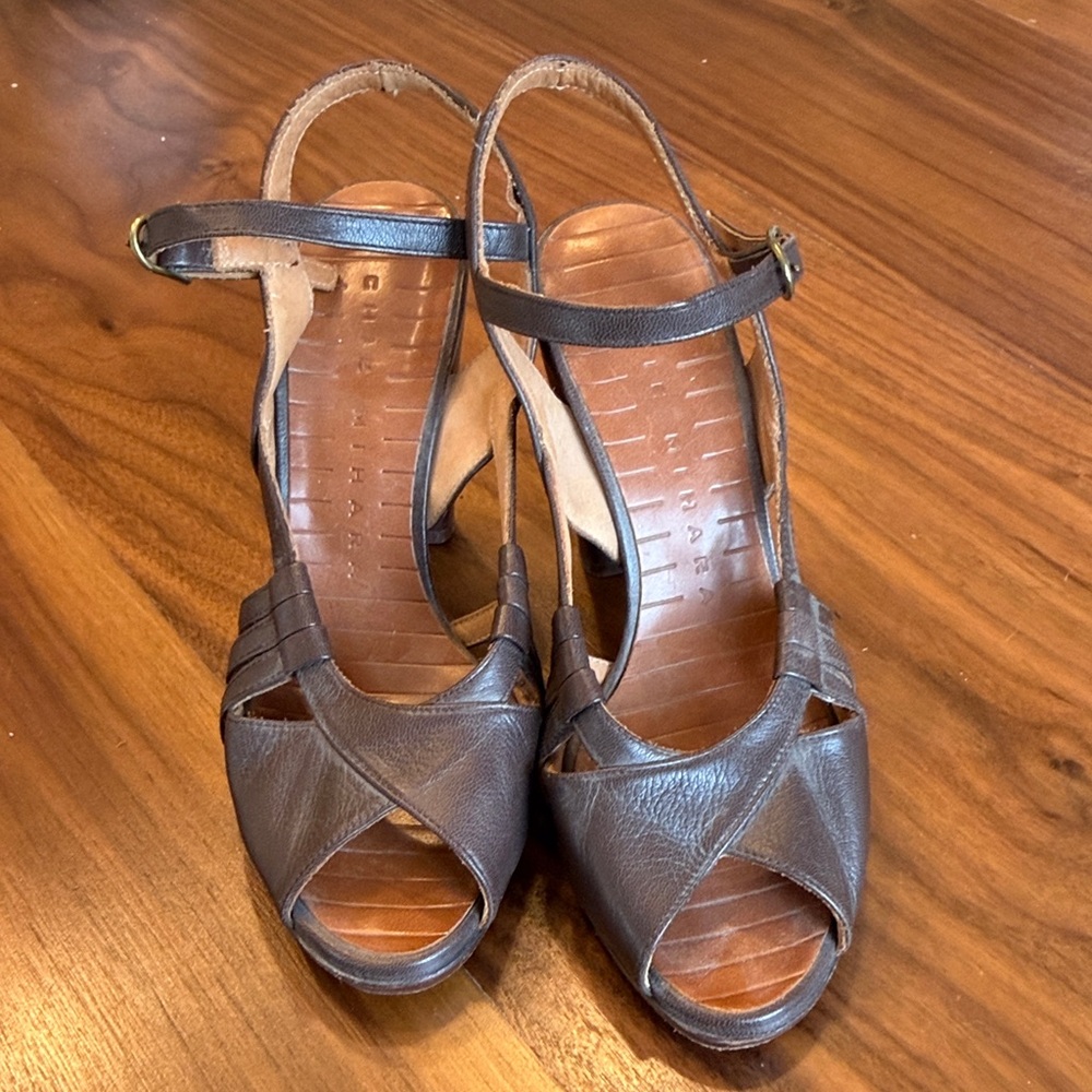 Chie Mihara Brown Strappy Women's Heels - Picture 2 of 5